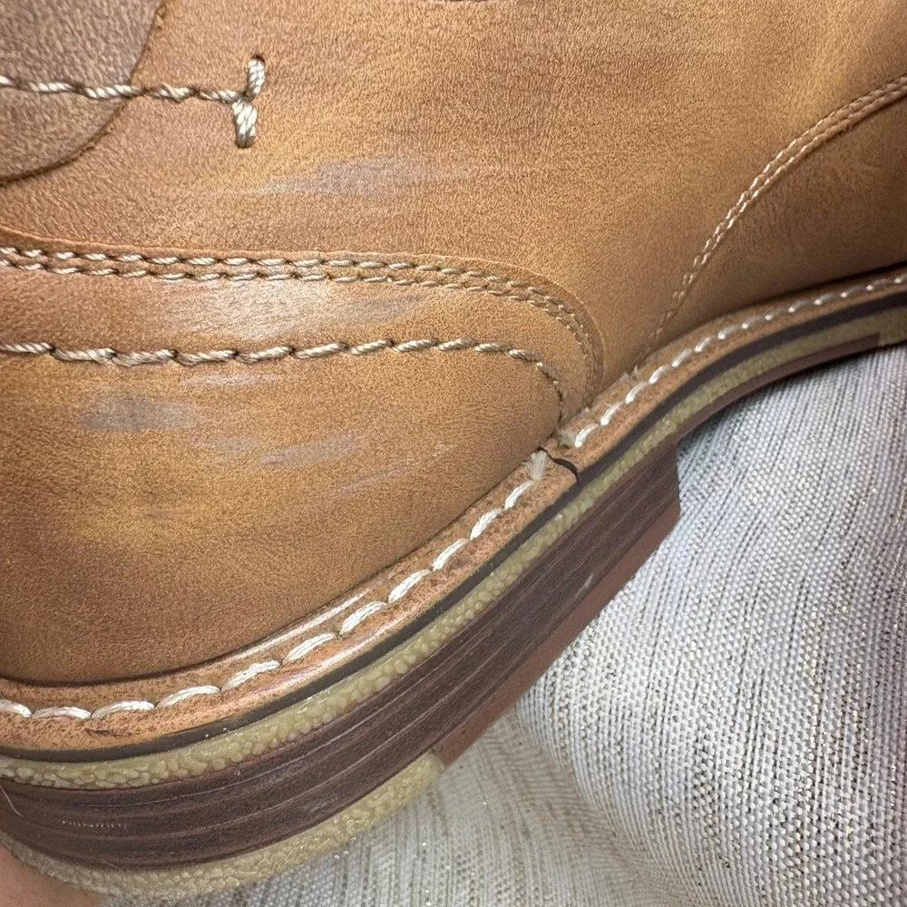 Dockers Mens Tan Leather Oxford Dress Shoes Lace Up Size 12M